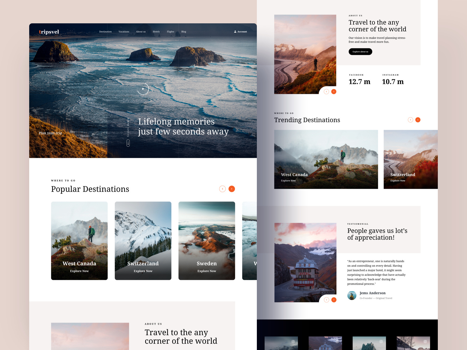 Travel Landing Page by Shah Alam on Dribbble