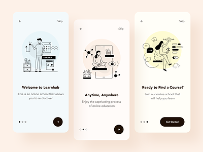 Online Learning Platform - Onboarding app app design clean ui dribbble best shot e learning education app illustration learning app learning platform mobile app design mobile application mobile design mobile ui onboarding online course online learning product design ui uiux ux