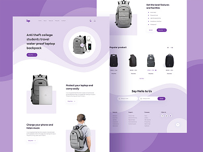E-commerce Website business clean e commerce laptop backpack minimal product trendy ui ux web web design