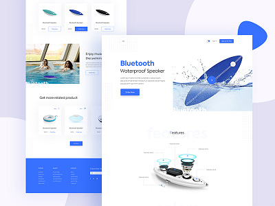 Product Landing Page business clean e commerce minimal product touch bluetooth speakers trendy ui ux web web design