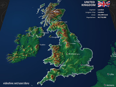 United Kingdom Map after effects doru flag infographic map template uk united kingdom video videohive