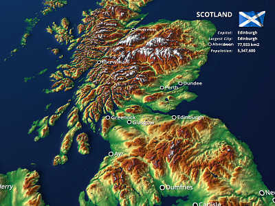 Scotland Map for After Effects 3d ae after effects doru europe kit map project scotland template video videohive