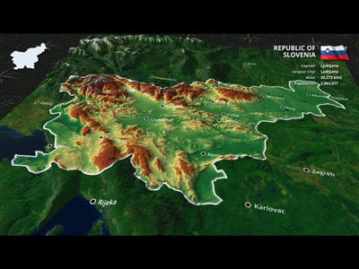 Slovenia Map for After Effects and Element3D 3d after effects doru infographic map project slovenia template videohive