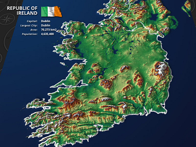 Republic of Ireland Map for After Effects after effects doru europe ireland kit map template video videohive