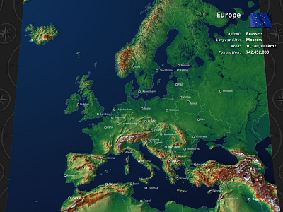 Europe Map for After Effects after effects doru element3d europe kit map project template video videohive