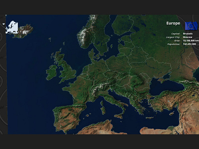 Europe Satellite View for After Effects after effects doru element3d europe kit map project template video videohive