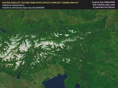 Austria Satellite Texture Map
