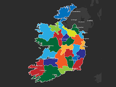 Ireland Administrative Divisions after effects doru element3d europe ireland kit project template video videohive