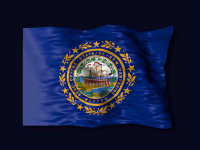 New Hampshire animation flag gif infographic loop map new hampshire state usa video