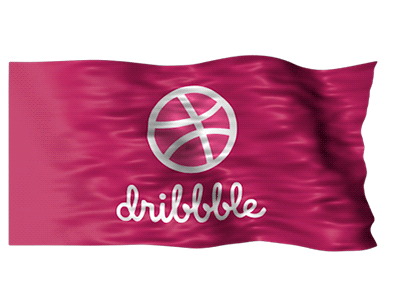 Dribbble Flag - Loop Animation 3d animation concept doru dribbble flag loop video wind