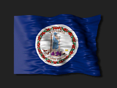 Flag of State of Virginia USA AE america animation flag gif infographic loop map state usa video virginia