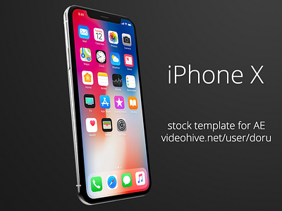 iPhone X for After Effects after effects apple iphone iphone 8 iphone x promo template video videohive x