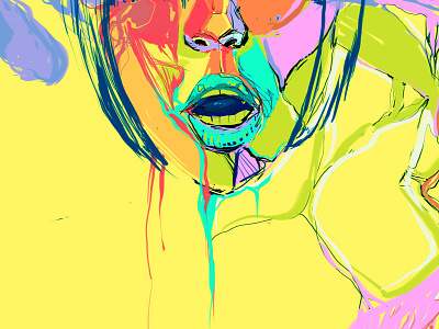 burst of colors - wip colors girl mouth organic