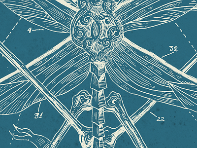 dragonfly-key bones dragonfly key poster vintage