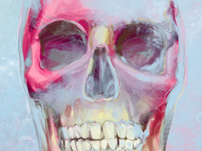 a commissioned poster I'm working on colorful poster skull