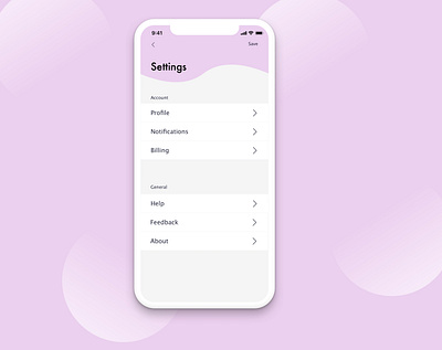 Daily UI 007 - Settings dailyui settings