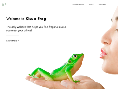 Kiss Frogs - Find Prince Landing Page cute different fun landing page landingpage romantic