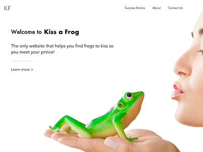 Kiss Frogs - Find Prince Landing Page