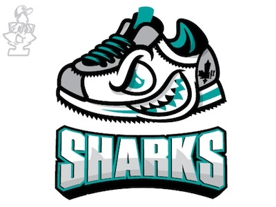Nike Cortez Sharks character design logo mascot shark sneaker