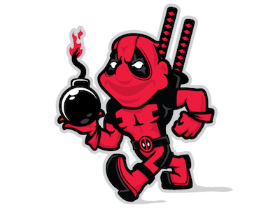 Deadpool character graffitimascot logo mascot sportslogo