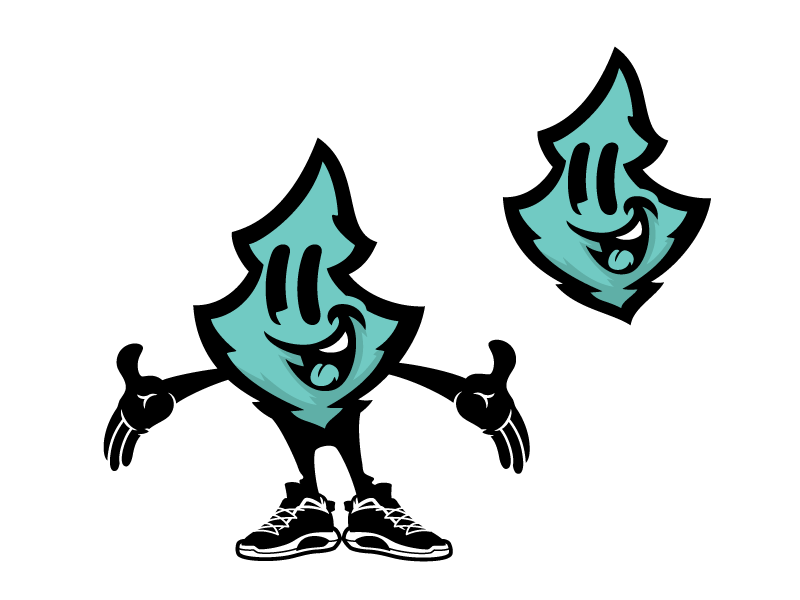New Pines mascot character illustration graphic design logo