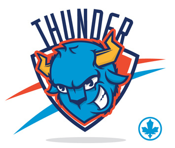Thunder Macot basketball buffalo cartoon character design illustration logo mascot nba okc thunder