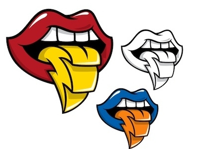 Lightning Tongue illustration lips logo tongue