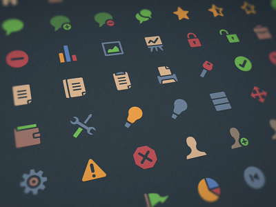 Vector Flat Icons color dark flat glyphs icon set icons psd vector