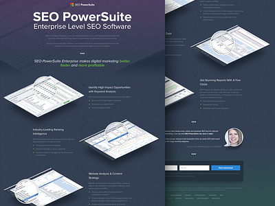 Landing Page color dark download features form landing page perspective screen style website