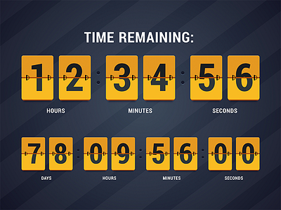 Time Remaining board color countdown flip hour minutes number terminal time