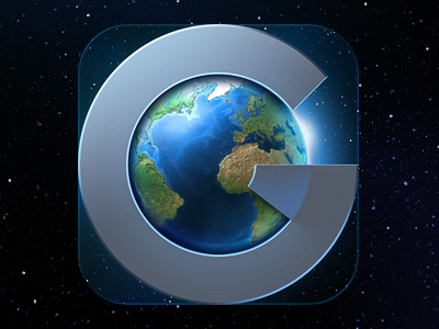 Galileo Icon earth globe icon interface ios iphone map ui