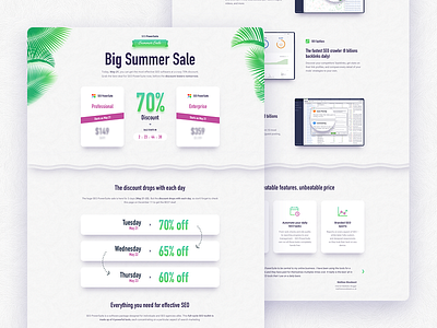 Landing page design for Summer Sale 2019