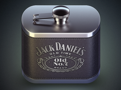 Jack Daniel's 3d icon ios iphone leather rendering