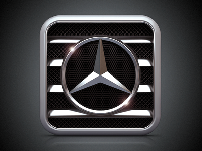 Mercedes app icon 3d apps auto design graphic icon illustration ios ipad iphone logo mercedes reflection render