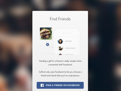 WIP: Finding Friends Introduction facebook friends onboarding sopost ui ux