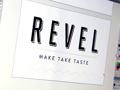 Revel Logo Concept black brand branding brandon design food gothic grotesque identity logo solano white