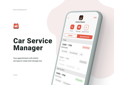 Car Service Manager - The App for Car Service Business android android app design app appointment booking branding car car fixing car service design managment mobile mobile app ui ux