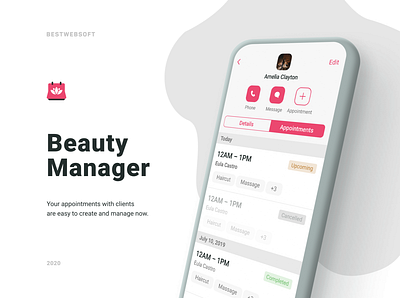 Beauty Manager - Appointments Scheduling android android app design app appointment booking beauty design logo mobile schedule ui ux