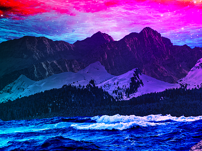 Dream landscape adobe photoshop art collage collageart color design dream landscape mountain