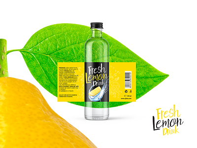 Lemon Drink Label Design bottle label design drink fresh label label design labeldesign lemon water water bottle