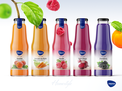mam's juices apple beetroot blackberry carrot drinks fruits juice label labeldesign packaging design peach raspberry