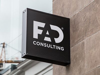 FAD Consulting black brand branding consulting fad logo negativespace office white