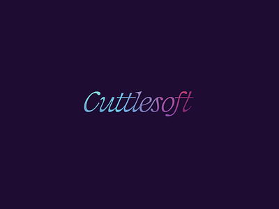 Cuttlesoft branding custom cuttlefish gradient identity iridescent logo logotype ocean typography