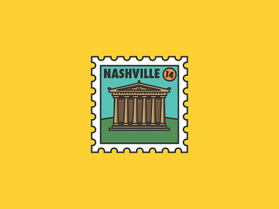 Nashville illustration mail music city nashvegas nashville parthenon stamp tennessee