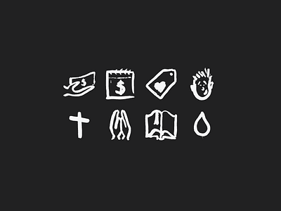 Non-Profit Icons caddis design hand drawn icons texture web