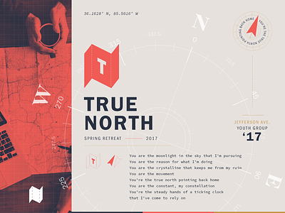 True North branding compass direction journey logo map mark typography