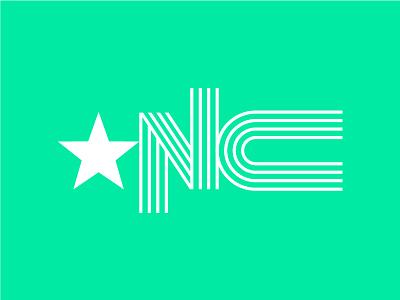 Nice Cuts landscaping logo monogram nc star