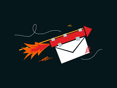 Internal Newsletter Illustration Style Exploration email explosion firework illustration rocket