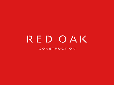 Red Oak Construction Pt. II branding construction design identity logo mark oak red stencil wordmark