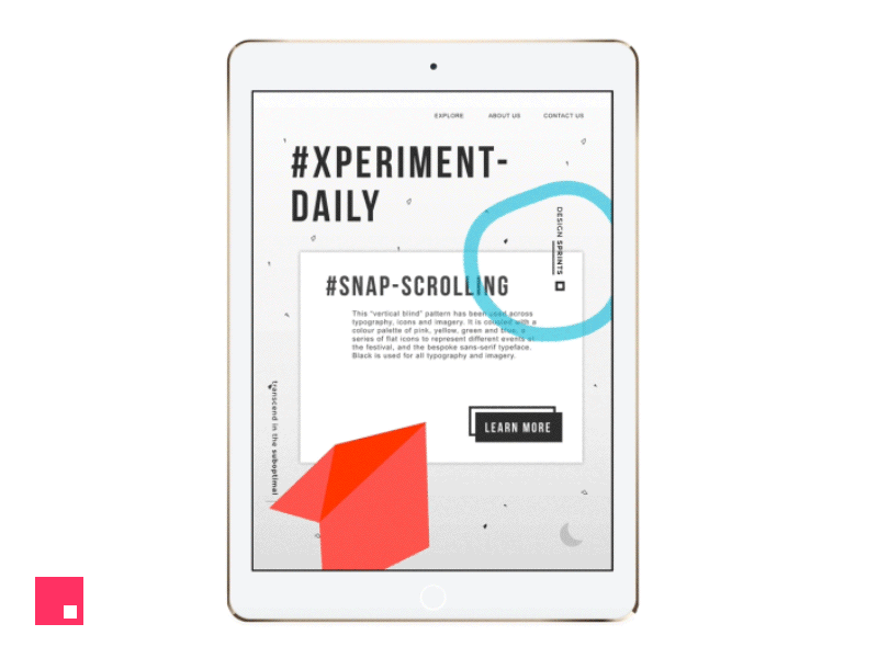 Xperiment Daily app design charlespatterson clean design interaction interactive interactive mouse invision invisionstudio ipad movement parallax scroll style tablet ui uidesign ux uxui webdesigner